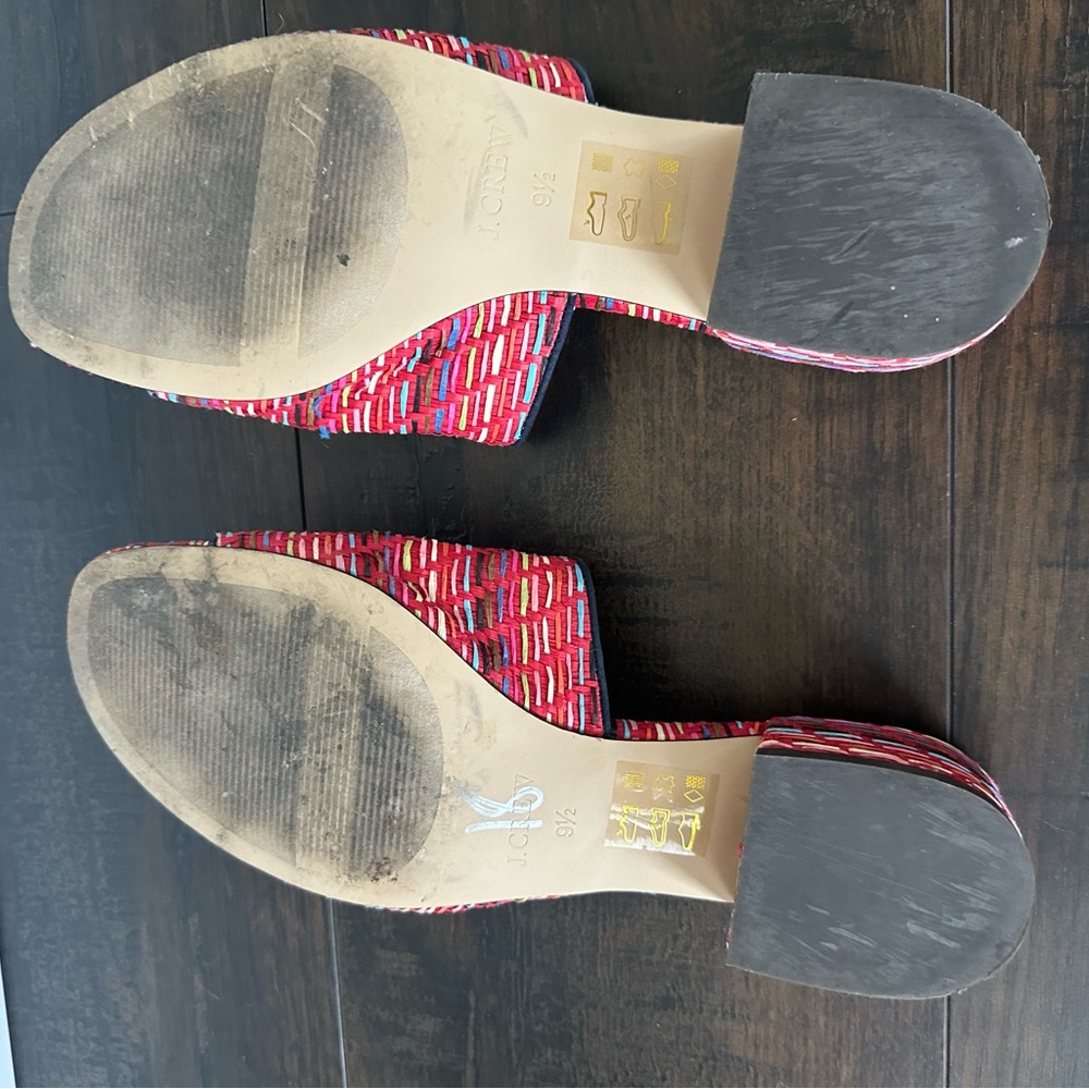 J Crew Raffia Low Block Heel Mule Slides - image 6